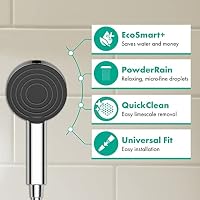 hansgrohe Pulsify S - wassersparender Duschkopf 6 l/min (EcoSmart+), Handbrause mit 1 Strahlart, runde Duschbrause (105 mm), Sparduschkopf mit Antikalk-Funktion, Chrom, 24121000 – Ansicht 2