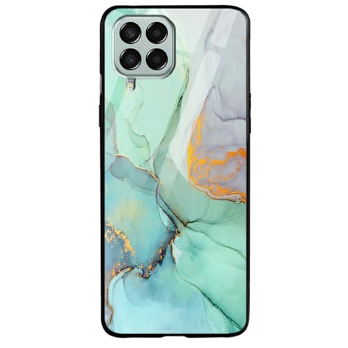 Image of COLORflow Back Cover Compatible with Samsung Galaxy M12 / A12 / F12 | Green Marble | Shockproof TPU Bumper Cover with Camera Protection Back Cover