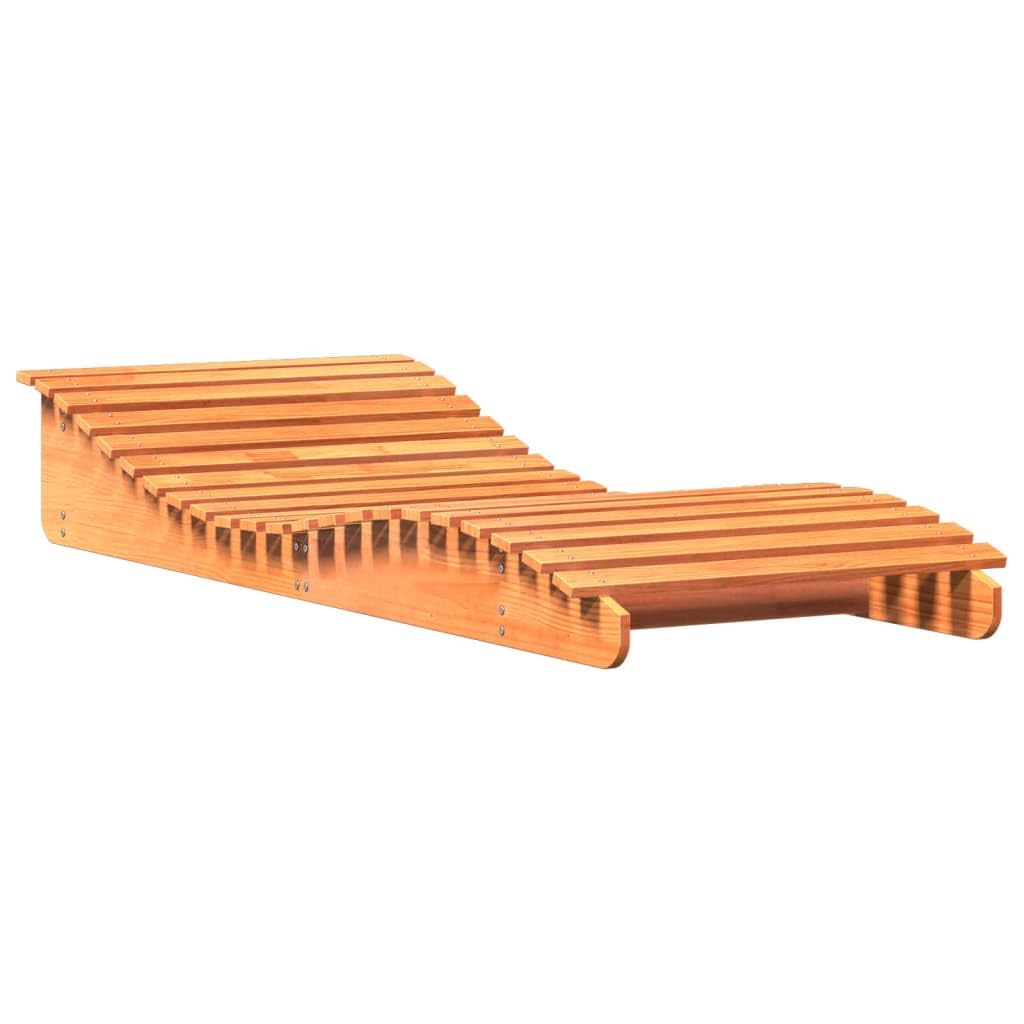Chaise longue en pin massif ciré : l'élégance ergonomique en bois de 205x80cm