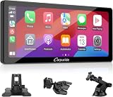 Carpuride W103 Pro con trasmissione Bluetooth wireless, autoradio portatile Carplay e Android Auto, touch screen 1080P da 10,3 pollici, Mirror Link/GPS/Siri/FM, con 3 staffe