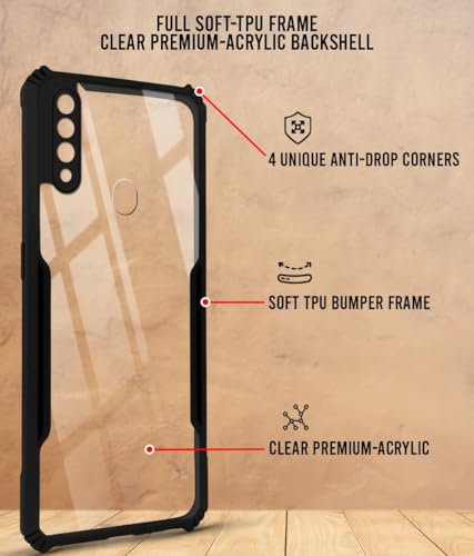 Jkobi Back Case Cover for Oppo A31 (2020) (Shockproof with Polycarbonate Clear Panel | Professional Black) - Image 3