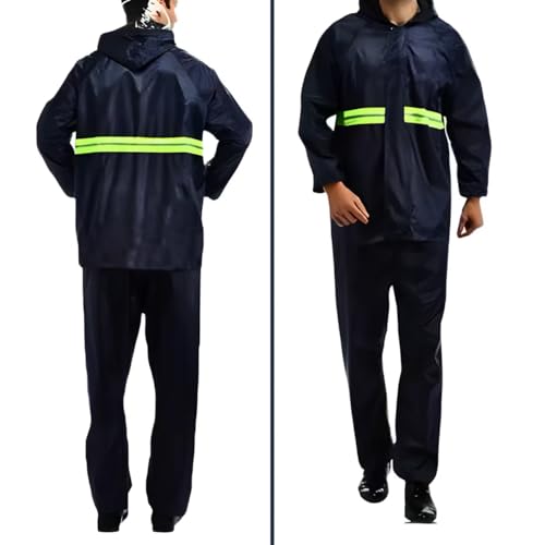 Conjunto Capa De Chuva Impermeável Para Motoqueiro(a) Com Touca E Viseira Em Tecido Oxford (BR, Alfa