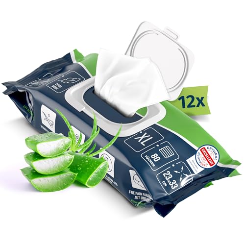 Sensalou Toallitas Húmedas XXL 23x33 cm – Pack Ahorro 12x80 Unidades, Extra Grandes, Sin Alcohol, Piel Sensible, Limpieza Rápida para Familias, Viajes y Uso Profesional