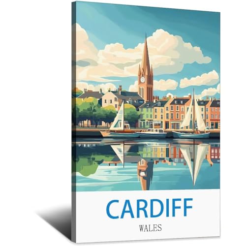 Poster vintage Cardiff Pays de Galles créez une ambiance rétro dans votre salon