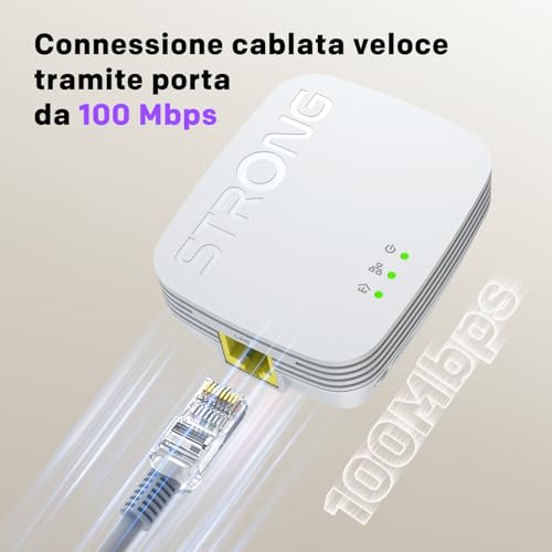 STRONG - Powerline 600 Duo Mini - 2 Adattatori 600 Mbps - Accesso a Internet ad Alta Velocità - Portata di 300m - Compatibile con Tutti i Modem/Router - Ethernet - Installazione Plug & Play - Bianco - Powerline - Immagine 3