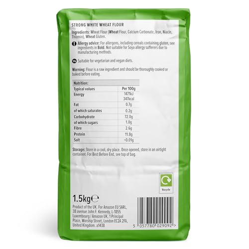 by Amazon Strong White Flour, 1.5kg, Perfect for bread