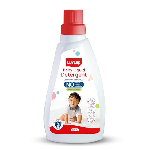 LuvLap Baby Laundry Detergent 500ml, pH Balanced, No harsh chemicals, Safe for mommy's hands & baby's skin, Anti-Bacterial, Softens clothes & Removes Stains & Odour, Dermatologically tested