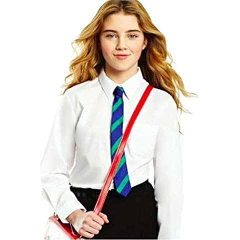 Girls Plain School Shirt Blouse Short or Long Sleeve Easy Care Ages 3-16y Cover