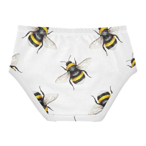Toddler Girls Underwear 2t Cotton Little Girl Panties Cartoon Kids Briefs Undies Vivid Bees Yellow Black White2