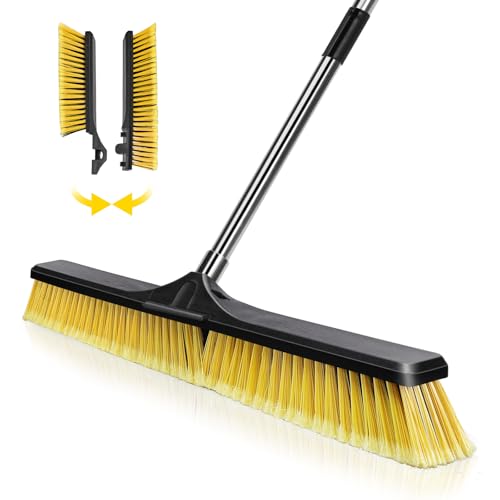 Masthome Balai Jardin Extérieur, Grand Balais Industriel, Balai à poussée Dure avec tête de Balayage de 63 cm pour Le Nettoyage des Routes, Cour...