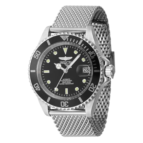 Invicta Pro Diver 47720 Herren Uhr - Wasserdicht - Analog - Automatikuhr - Edelstahl mit schwarzen zifferblat - 40mm