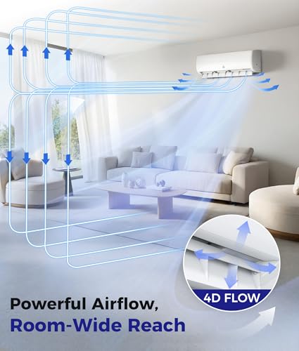Image of Mini Split Air Conditioner - 11500 BTU Ductless Mini Split Ac /Heating System, 115V 17 SEER2, Precharged Inverter Split AC Unit with Heat Pump System, 750 Sq. Ft, Installation Kit