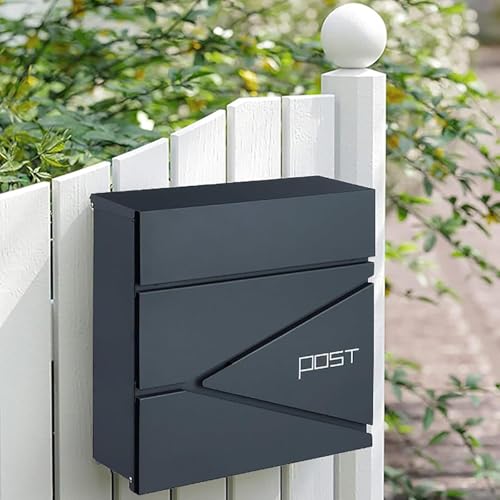 Boîte aux lettres murale anthracite pour dépôt extérieur sécurisé