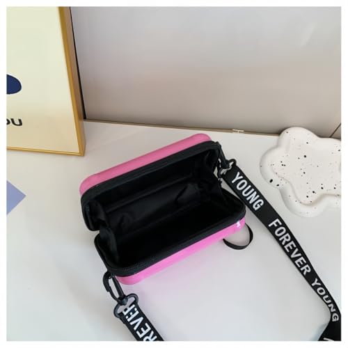 Mini Luggage Crossbody Bag - Stylish and Durable Hard Shell Travel Purse with Adjustable Forever Young Strap for Women - Purple3