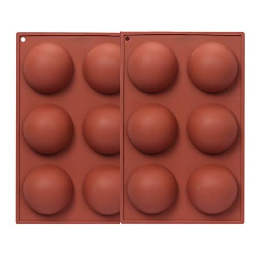 FYY 2 pièces Moules à bonbons et chocolat silicone à 6 trous en forme de demi-sphère, pour chocolats, gâteaux, gelée, pudding, fondants en silicone antiadhésif pour la cuisson de au chocolat