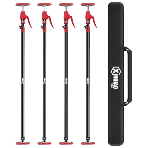 XINQIAO Third Hand Tool Support System, Premium Steel Support Rod with 154 LB Capacity for Cabinet Jack, Drywall Jack & Cargo Bars, 49.2 in-114.2in Long, 4 PCs