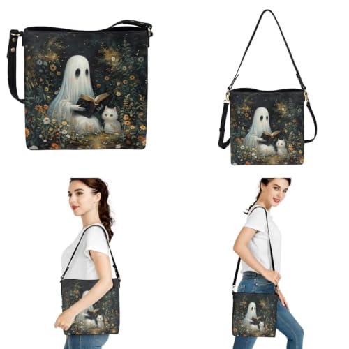 Image of HUGS IDEA Leather Purses and Handbag for Women Bucket Bag with Wrist Wallet 2 Packs
