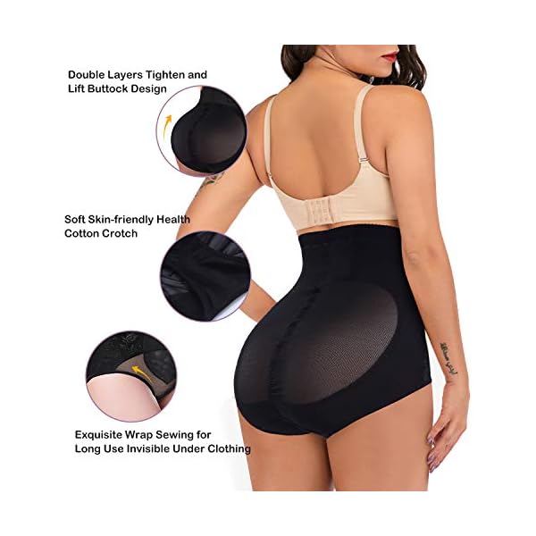 YERKOAD Tummy Control Panties for Women Shapewear Butt Lifter Short High Waist Trainer Corset Slimming Body Shaper Underwear(Large, Black)