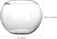 Vista 3 de POPETPOP Cuenco de pescado de vidrio transparente para tanque de escritorio compacto para decoración de oficina en casa para plantas, peces