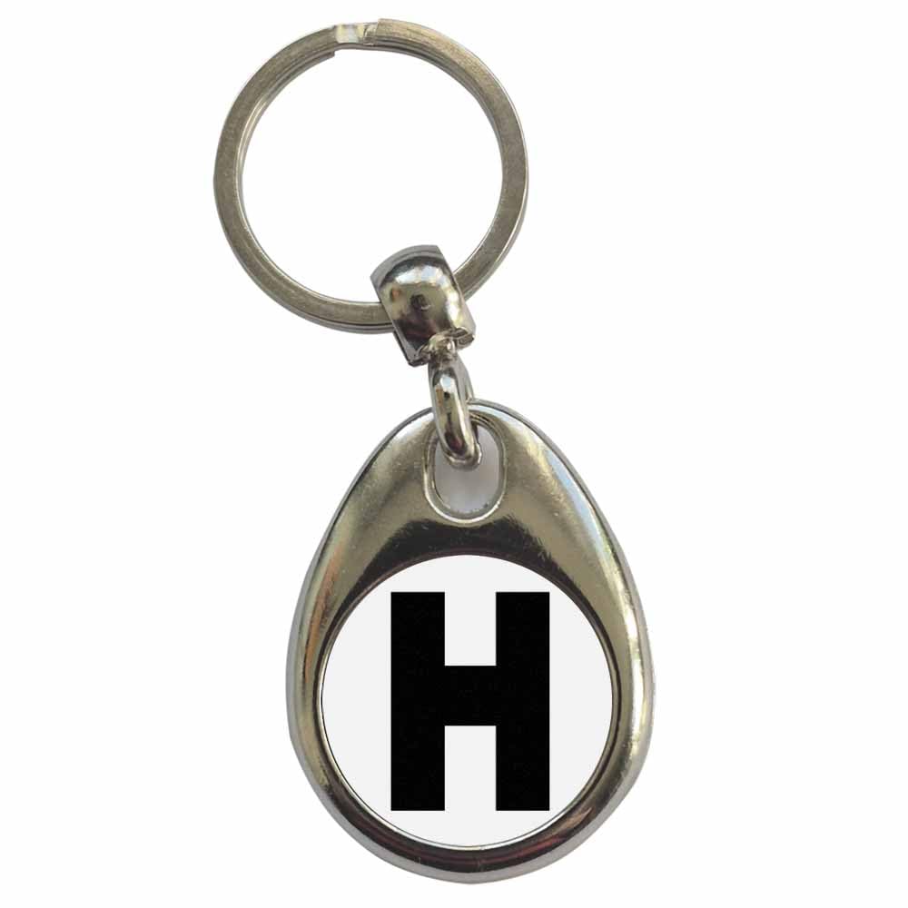Ozorath Letter H Keyring Keychain with Split Ring Attachment and Metal Key Fob