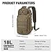Mardingtop Small Tactical Backpack,Molle Military Rucksack Daypack for Backpacking Camping Hiking Traveling,18L Backpack