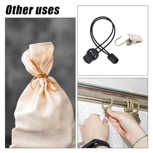Image of DELORIGIN 10 Set Stretch Clip for Cross Stitch, Black Iron Rectangular Side Tensioners Clips for Scroll Frames, Embroidery Frames Needlework