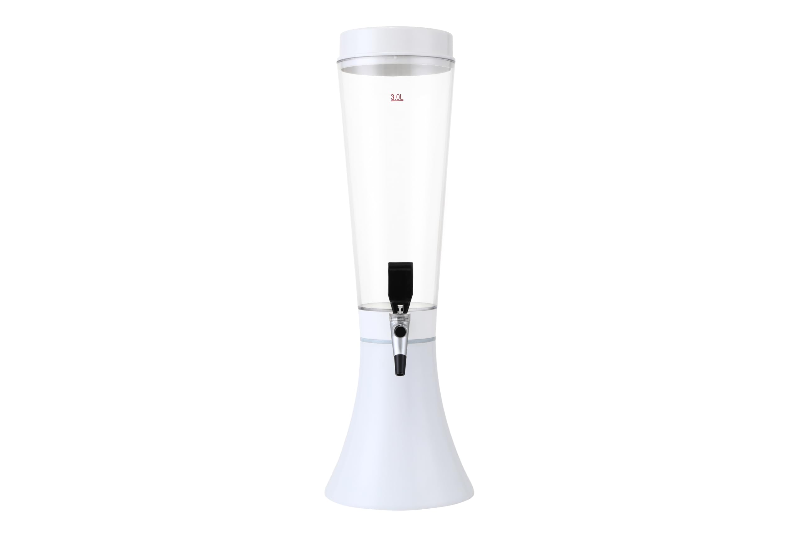 Bierturmspender 3 Liter mit Zapfhahn - XXL | Party Biersäule 61 cm hoch - tropfsicherer Zapfhahn - hält Wein, Mixgetränke & mehr - Gastroqualität