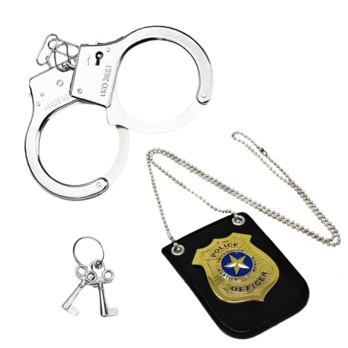 Polizei Pretend Spielen Spielzeug-Set,Handschellen Polizei Kostüm mit Schlüssel, für Schule klassenzimmer verkleiden Pretend Spiele, Rollenspiele Detective Accessoires, Birthday Party Supplies Favor