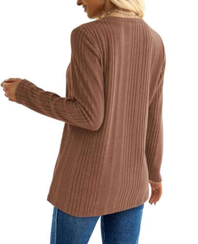 Image of XIEERDUO Long Sleeve Tops for Women Tunics Buttons Front Slit