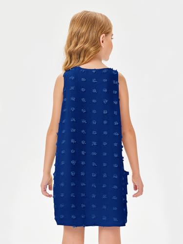 Image of Batermoon Girls Swim Cover Up V Neck Swiss Polka Dot Summer Beach Dress | Kids Cover-Ups, Sleeveless Vacation Swimwuits, Boho Cute Dresses with Pockets 4-14 Years