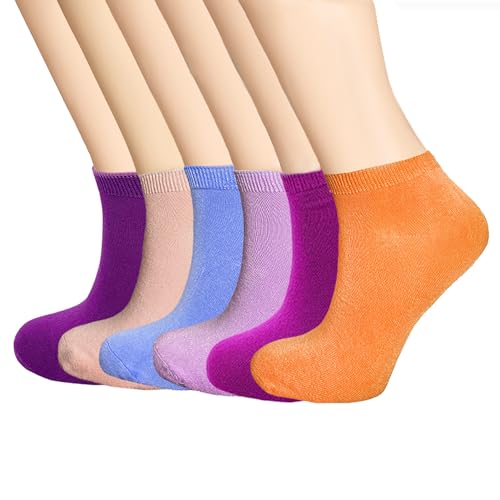 Happy Bamboo Premium Comfortable Bamboo Ankle Socks for Women & Men 6 Pairs, Low Cut Thin Sock, Odor Free&Stretchy (6-9,9-13)