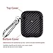 Carbon Fiber Texture Protective Cover for AirPods 2 Case Black,Front Led Visible,Ultra Slim Shockproof Skin Compatible with Apple Airpods 2 2019(Black-Texture)…