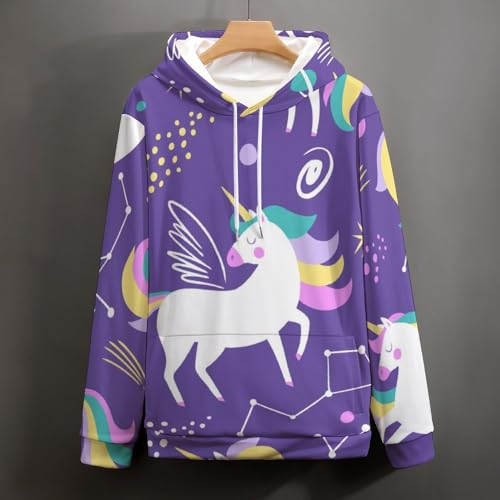 Sweat à capuche licorne galaxie unisexe taille S - 4