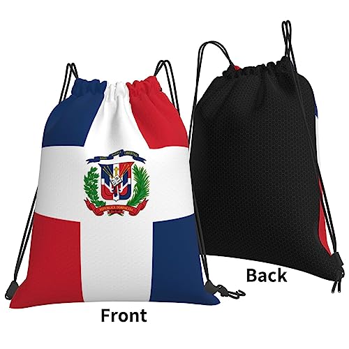Dujiea Drawstring Backpack, Flag Of Dominican Republic Gym Bag Sackpack Cinch Sports Backpack For Men Women Hiking Shopping Yoga Swimming Traveling4