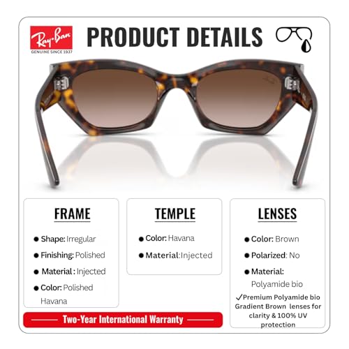 Image of Ray-Ban RB4430 ZENA BIO-BASED Shape Sunglasses with Official Eyewear Kit