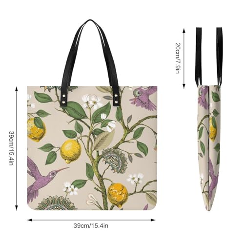 Sac à main shopper rétro fleurs et oiseaux une poésie à emporter - 4
