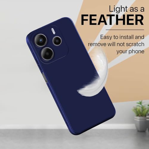 Image of Back Cover for Mi Redmi Note 14 5G | Full Camera Protection | Premium Liquid Silicon Case | Flexible Bumper Case for Mi Redmi Note 14 5G (Dark Blue)