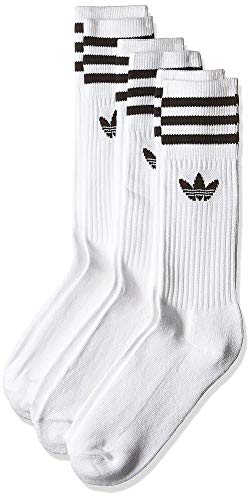 adidas Men's Solid Crew Socks, White/Black, 43 - 46 UK