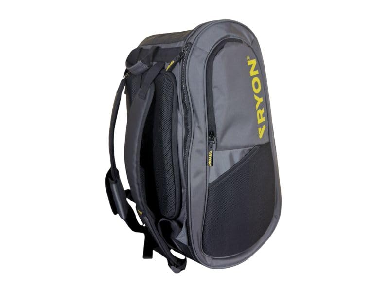 RYON Bolsa de pádel térmica 2 en 1 con compartimentos para botellas, porta 3 bolas, respaldo ergonómico, también se puede utilizar como mochila de senderismo (gris)