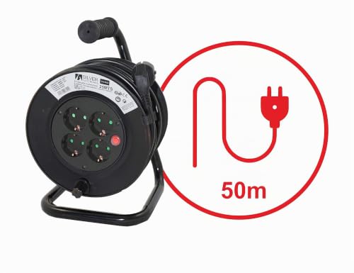 Enrollacables de 50m Silver Electronics con 4 tomas y potencia de 3000W para bricolaje 3