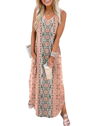 Image of Sampeel Summer Dresses Maxi Dress Vacation Beach Sundresses 2025 with Pockets