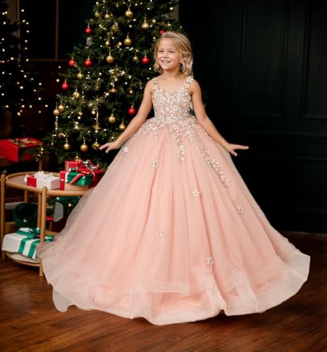 Flower Girl Dresses for Wedding Floral Tulle First Communion Dresses Princess Birthday Ball Gowns for Teens2