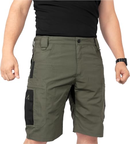 ACE Schakal Cargo-Hose kurz - Einsatz-Shorts mit Stretch-Bund für Männer - Taktische Outdoor-Hosen für Herren - Oliv - 54
