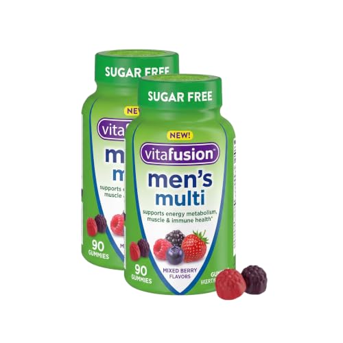 Vitafusion Sugar Free Men’s Multi Daily Gummy Multivitamins, Supports Energy Metabolism, Muscle and Immune Health (1), Mixed Berry Flavors, (Pack of 2) - image 1