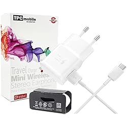 Cargador Samsung A30S Amazon Cargador de Viaje Compatible Carga Rápida 2.0 (15W) + Cable USB Tipo C para Samsung Galaxy A02s, A12, A20s, A21s, A22, A30s, A31, A32, A41, A42, A50s, A51 (Blanco)