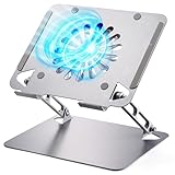 SOUNDANCE Laptop Cooling Pad with Upgrade Low-Noise Fan and 3.0 USB Hubs, Ventilated Laptop Cooler Prevent Overheating, Adjustable Ergonomic Laptop Stand Support Up to 16” Gaming Notebook Computer