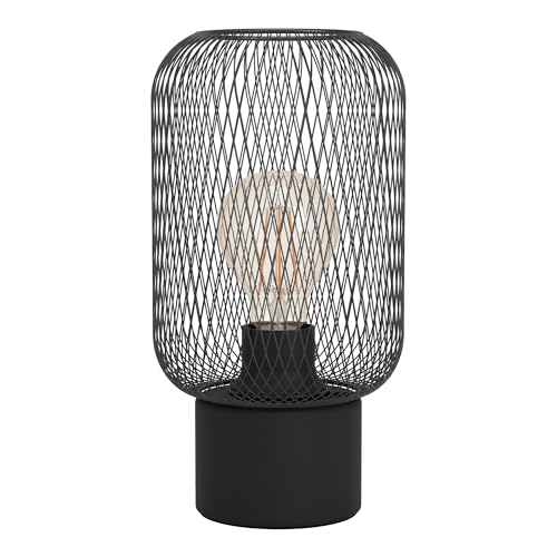 Lampe de table petite Eglo Lb19 noir solution espace réduit chevet E27