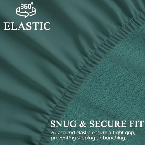 Image of Trance Cotton Feel Terry Ultra Soft Waterproof Mattress Protector | Breathable - Hypoallergenic Mattresses Cover (75x72 inch | 6.25x6 feet, Teal - Pack of 1)