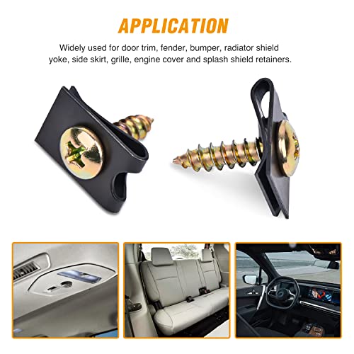 Kit de clips en U y tornillos de 170 piezas con 9 tamaños para paneles y salpicaderos de coche 6
