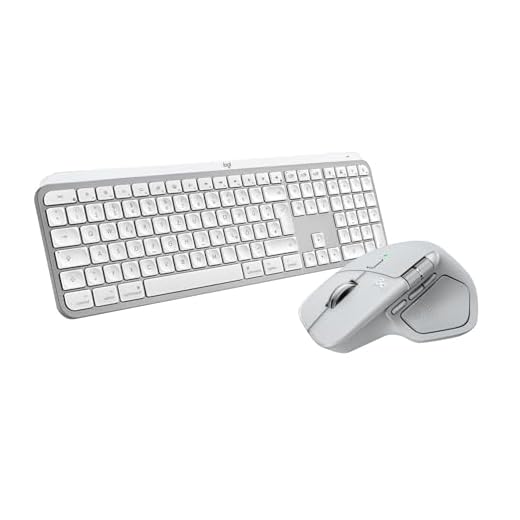 Logitech MX Master 4 for Mac, Ergonomic Bluetooth Mouse with Advanced Performance Haptic Feedback, Ultra-Fast, MacOS, iPadOS, Windows + MX Keys S for Mac, Wireless Keyboard,QWERTY UK - White silver